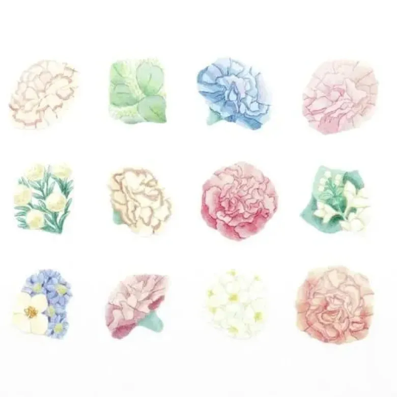 Bande | Pegatinas en Rollo Pink Carnation Bouquet