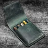 Galen Leather | Estuche Leather Flap Pen Case for Five Pens Crazy Horse Forest Green