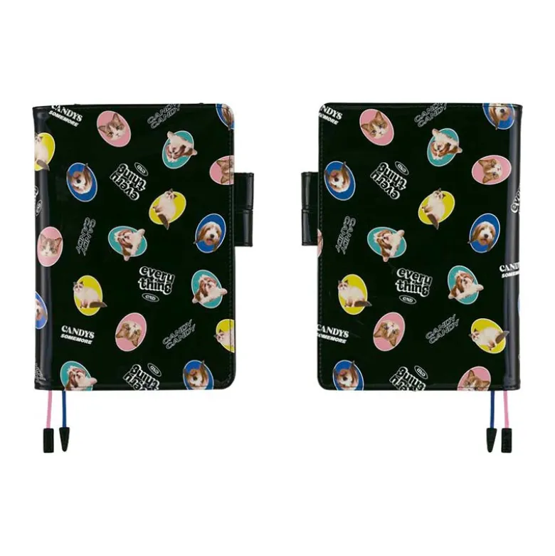 Hobonichi | Agenda Hobonichi Cousin A5 Candy Stripper: Random Dog & Cat (Black) 2027