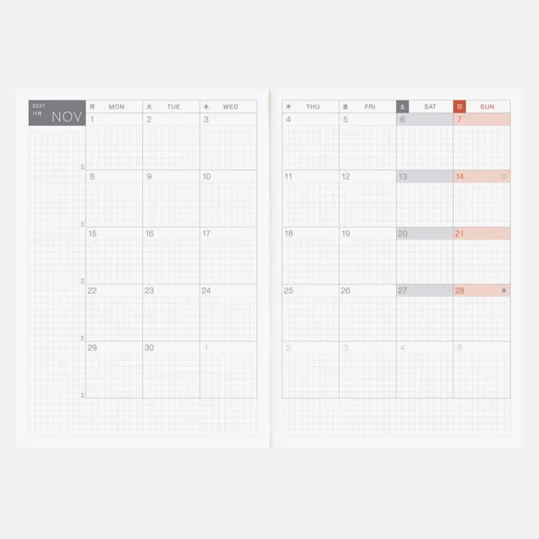 Hobonichi | Agenda Hobonichi Cousin A5 (Inglés) 2027