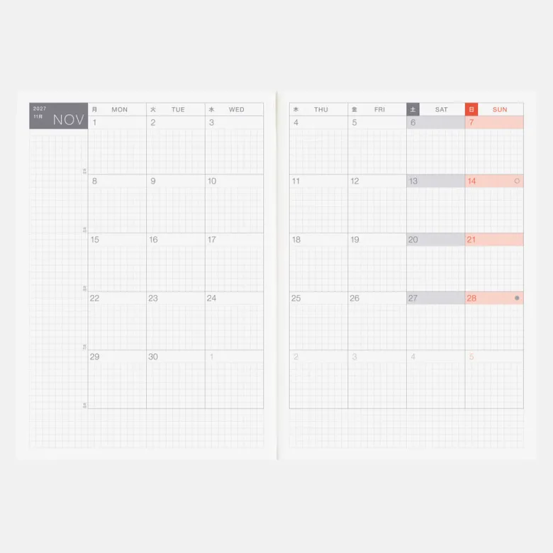 Hobonichi | Agenda Hobonichi HON A5 Slash Navy 2027