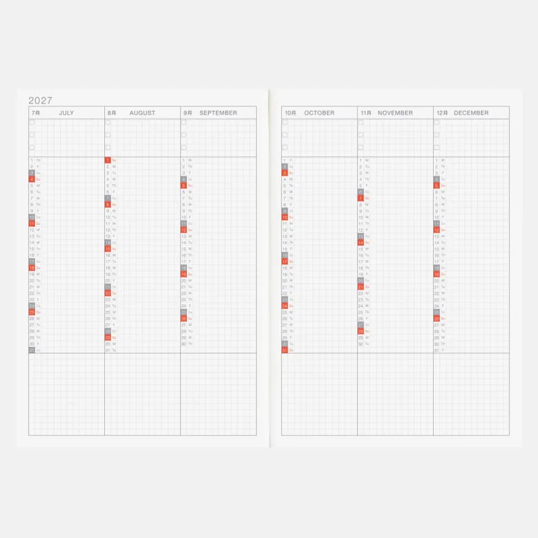 Hobonichi | Agenda Hobonichi HON A5 Slash Navy 2027