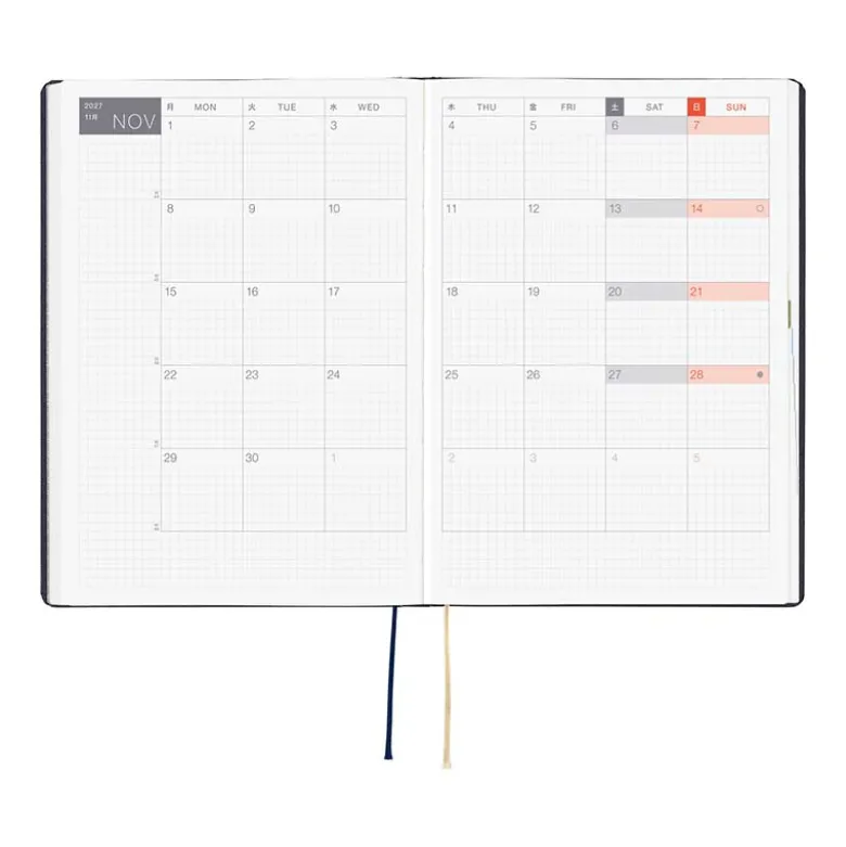 Hobonichi | Agenda Hobonichi HON A5 Slash Navy 2027