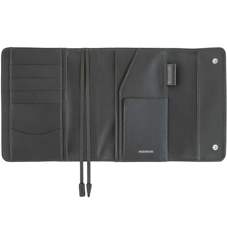 Hobonichi | Agenda Hobonichi Techo A6 Leather: Charcoal Gray 2027