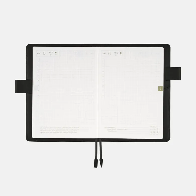 Hobonichi | Agenda Hobonichi Techo A6 Leather: TS Basic Black 2027