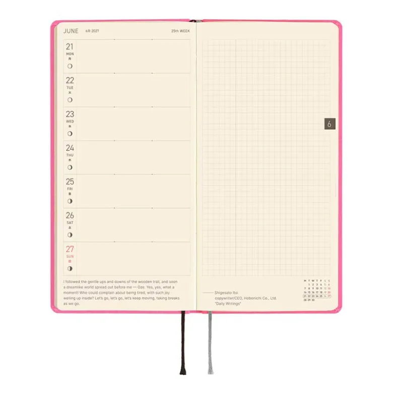Hobonichi | Agenda Hobonichi Weeks Colors: Pink Sapphire 2027