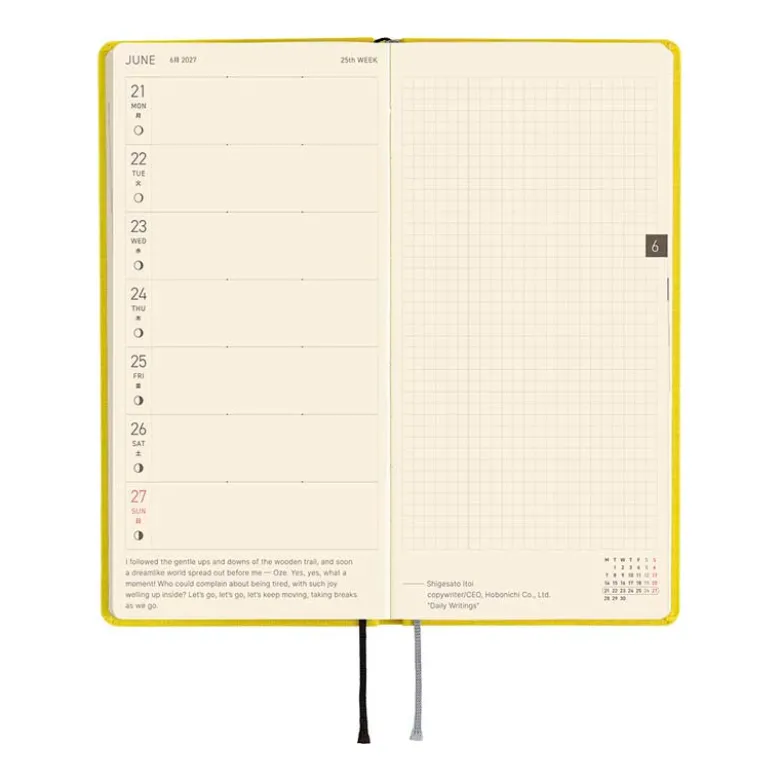Hobonichi | Agenda Hobonichi Weeks Colors: Canaria Yellow 2027