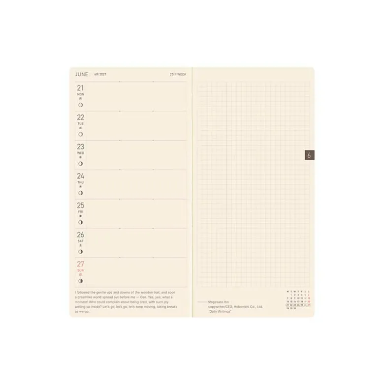 Hobonichi | Agenda Hobonichi Weeks MEGA Colors: Midnight Blue 2027