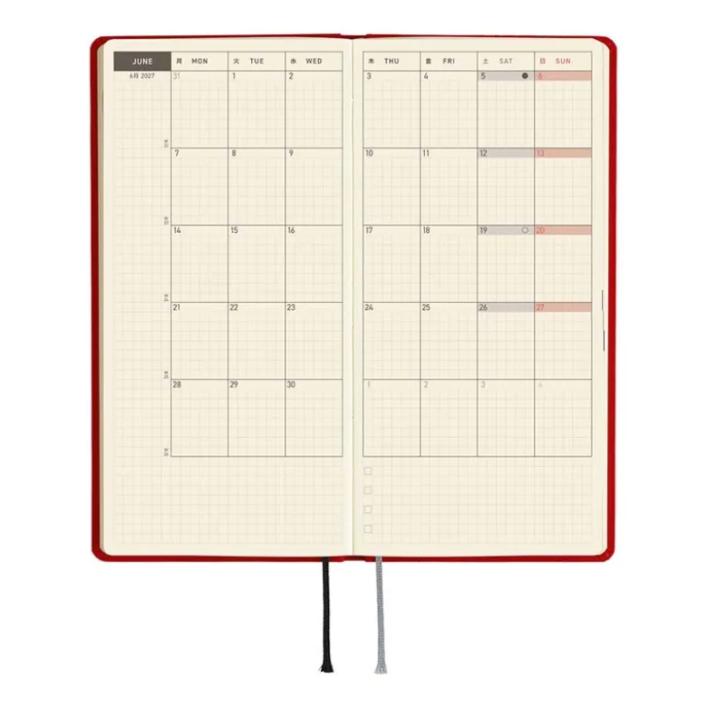 Hobonichi | Agenda Hobonichi Weeks MEGA Colors: Poppy Red 2027