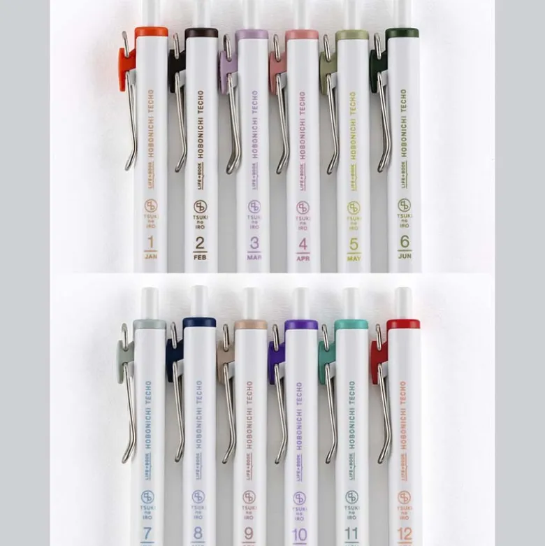 Hobonichi | Set de Bolígrafos con Funda TSUKI no IRO: Uniball One - July-Dec