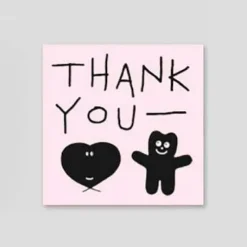 Iconic | Mini Tarjeta de Felicitación Doodle Thank You Pink