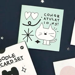 Iconic | Mini Tarjeta de Felicitación Doodle Congratulations Mint