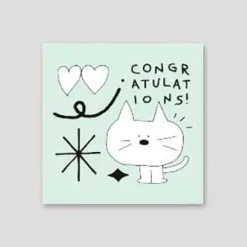 Iconic | Mini Tarjeta de Felicitación Doodle Congratulations Mint