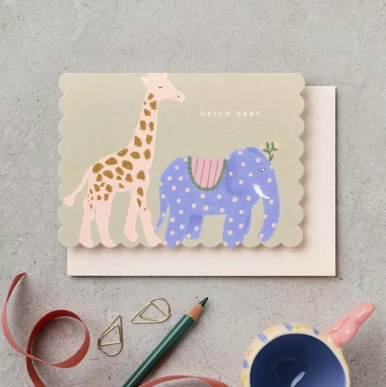 Katie Leamon | Tarjeta de Felicitación Hello Baby Animals