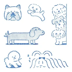 King Jim | Set de 6 Sellos Transparentes Kori Jirushi Dog Set