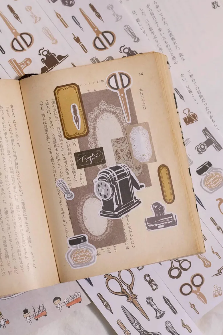 Loi Design | Pegatinas en Rollo Retro Stationery Die-Cut Paper Tape