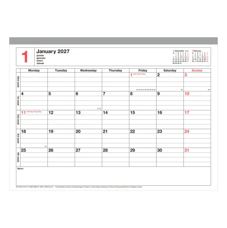 Mark's | Cuaderno Calendario 2027 M Ivory