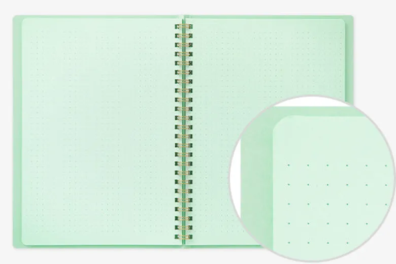 Midori | Cuaderno Anillas Color A5 Puntos Green