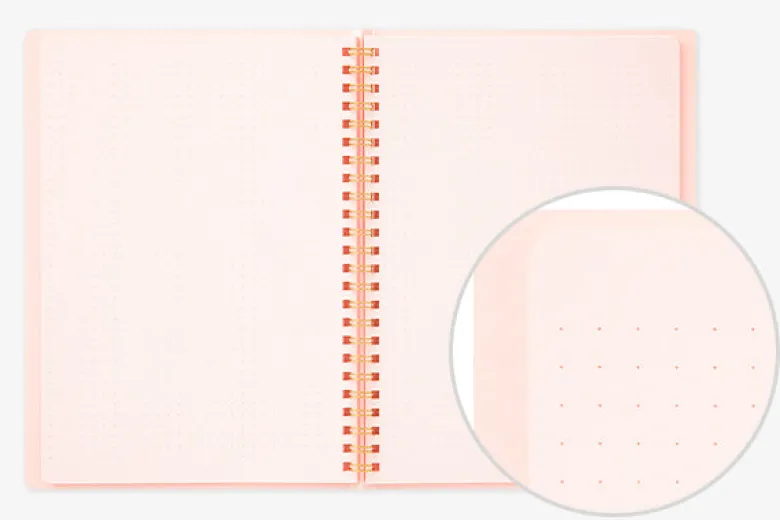 Midori | Cuaderno Anillas Color A5 Puntos Pink