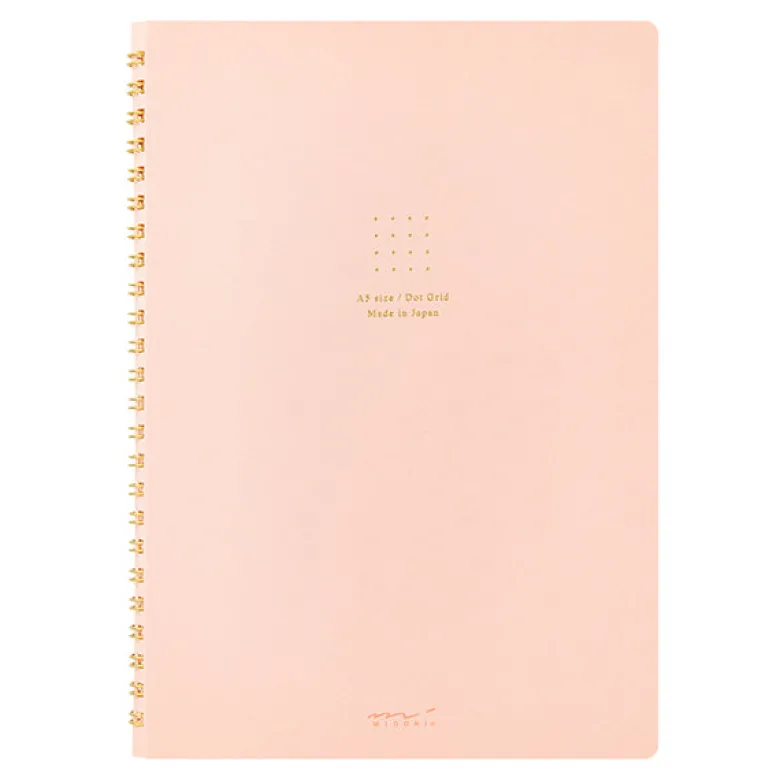 Midori | Cuaderno Anillas Color A5 Puntos Pink