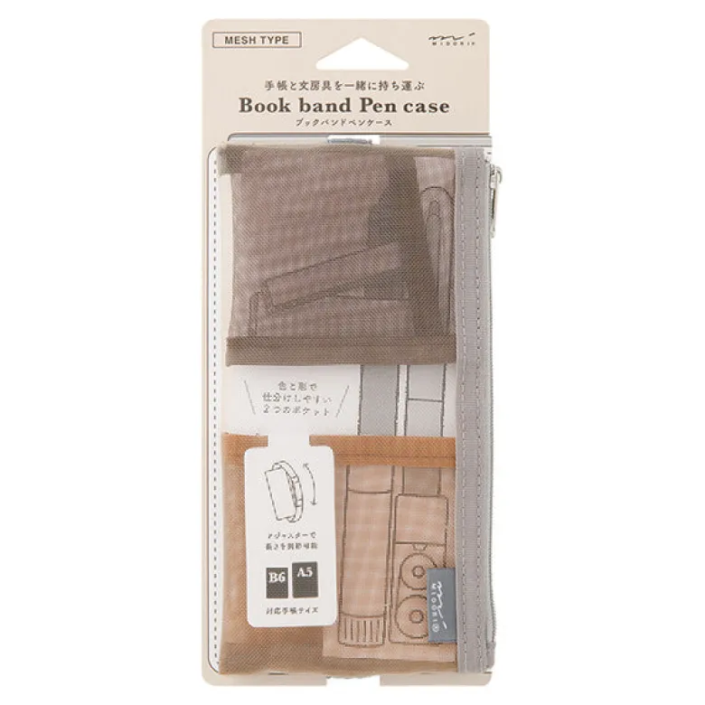 Midori | Estuche Book Band B6 - A5 de Malla Brown