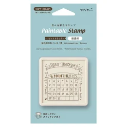 Midori | Sello Entintado Calendario Soft Color Habit Tracker Cat Brown