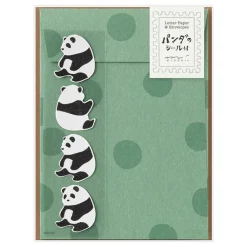 Midori | Set de Cartas Con Pegatinas Panda