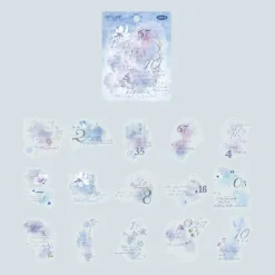 Mo Card | Pegatinas Multi Color Watercolor Shop Seven Day Floating Blue