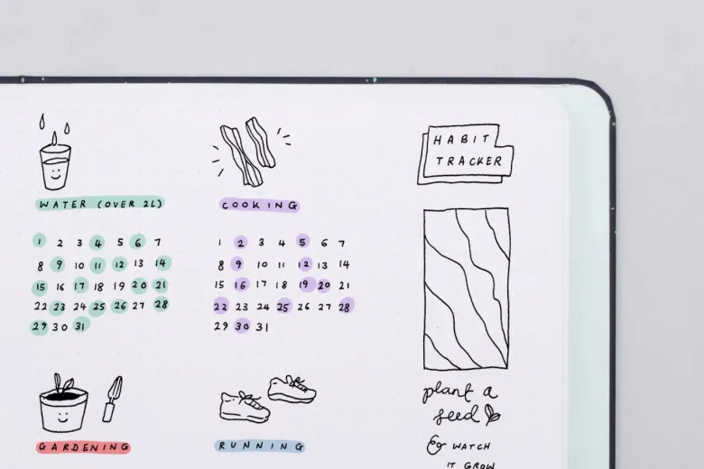 Mossery | Cuaderno Threadbound A5 Black Speckle (Puntos)