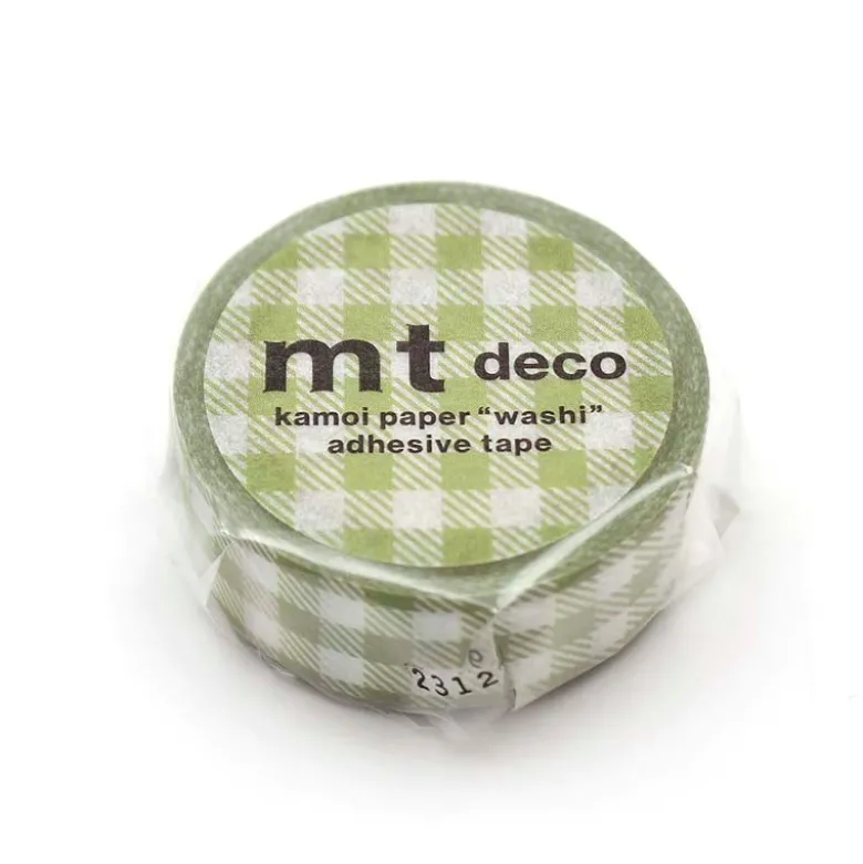 MT Masking Tape | Gingham Check Light Moss Green Washi Tape