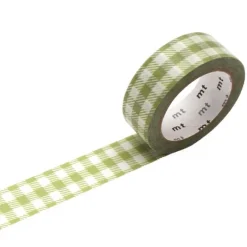 MT Masking Tape | Gingham Check Light Moss Green Washi Tape