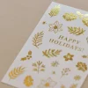MU LifeStyle | Pegatinas Transferibles Foil Golden Flower Christmas