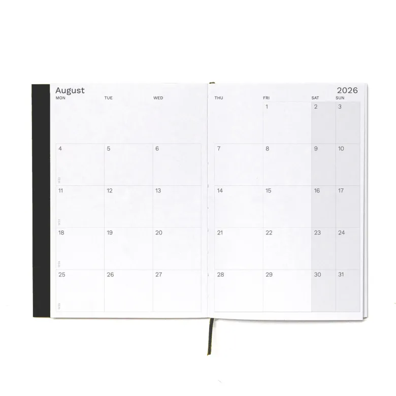Octagon | Agenda Weekly Planner A5 Black 2026-2027 (Semanal)