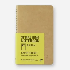 Traveler's Company | Cuaderno con Espiral A6 Slim Bolsillos de Papel
