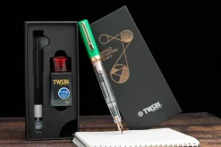 TWSBI | Set Pluma Estilográfica ECO T Royal Jade F con Tinta Midnight Blue