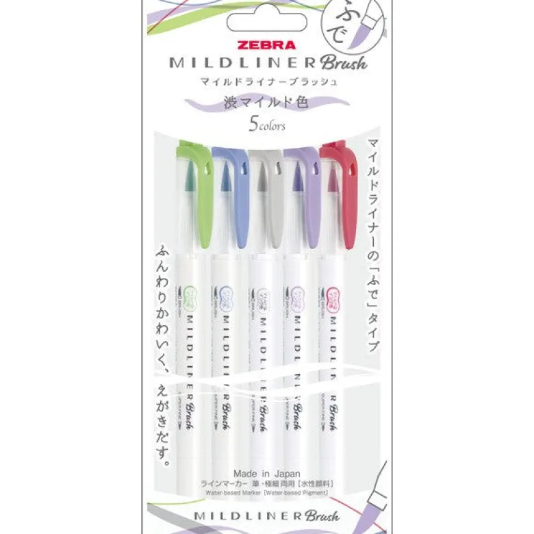 Zebra | Pack de Rotuladores Pincel Mildliner Retro (Nuevo Packaging)